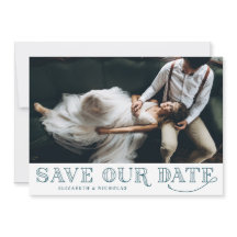 Gatsby Art Deco Typografie Save the Date Aquamarin