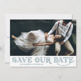 Gatsby Art Deco Typografie Save the Date Aquamarin