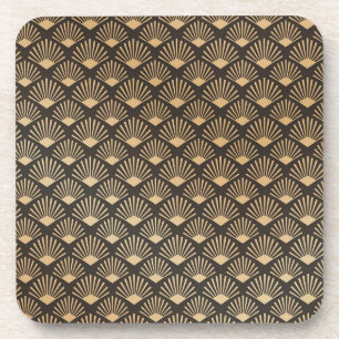 Gatsby Art Deco Vintage Geometrisches Fächer-Muste Getränkeuntersetzer