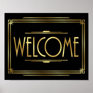 Gatsby Art Deco WELCOME Signature Poster