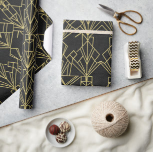 Gatsby Black & Gold Art Deco Geschenkpapier