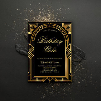 Gatsby Deko Roaring 20s Elegant Gold Arch Geburtst Einladung