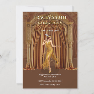 Gatsby-Einladung zum 50. Geburtstag in den 1920er  Einladung