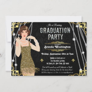 Gatsby Flapper Girl Abschluss Einladung