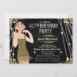 Gatsby Flapper Girl Einladung zum Geburtstag