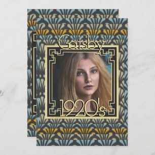Gatsby Foto Art Deco Chic aus den 20er Jahren Einladung