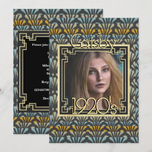 Gatsby Foto Art Deco Chic der 1920er Jahre Einladung