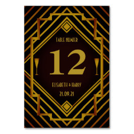 Gatsby Gold 2020er Hochzeit Tischnummer