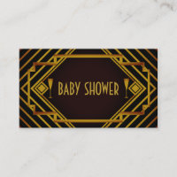 Gatsby Gold 2020's Baby Shower Ticket Einladung
