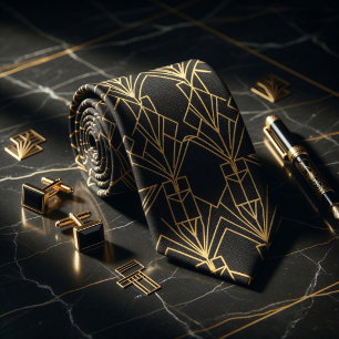Gatsby Gold Art Deco Krawatte