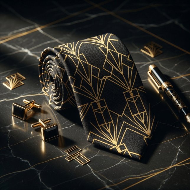 Gatsby Gold Art Deco  Krawatte (Von Creator hochgeladen)