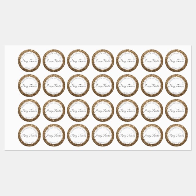 Gatsby Gold Glitzer Etiketten (Blatt)