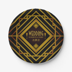 Gatsby Gold Hochzeit 2020 Pappteller
