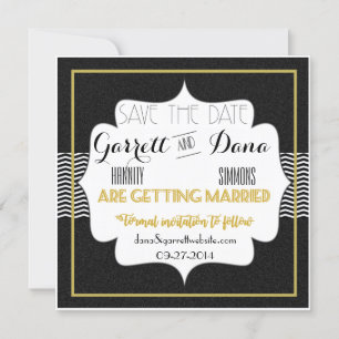 Gatsby Gold Hochzeitssuite Brautparty Save The Date