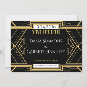 Gatsby Gold Wedding Suite Zeremonie Party Save The Date