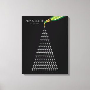 Gatsby-Hochzeitsgast-Gästebuch-Champagnerturm Leinwanddruck