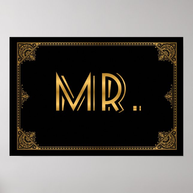 Gatsby inspiriert Hochzeitszeichen MR. Poster (Vorne)