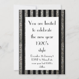 Gatsby New Year-Party für Black and Silver 1920s Einladung