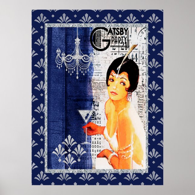Gatsby Party Girl Poster (Vorne)