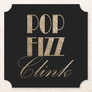 Gatsby Party Gold und Black Pop Fizz Clink Untersetzer