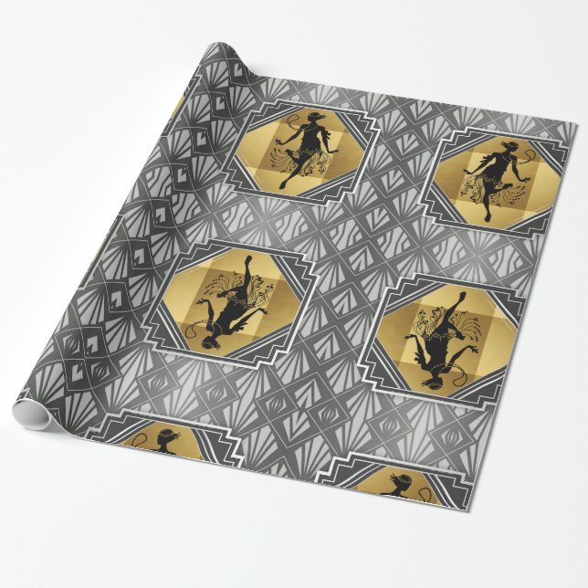 Gatsby Prallplatten-Kunst-Deko-Verpackungs-Papier Geschenkpapier (Ungerollt)