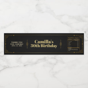 Gatsby Roaring 20er Art Deco Vielen Dank Wasserflaschenetikett