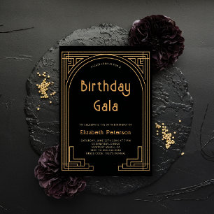 Gatsby Roaring 20s Elegant Gold Deko Arch Geburtst Einladung