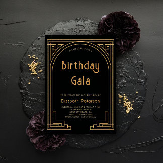 Gatsby Roaring 20s Elegant Gold Deko Arch Geburtst Einladung