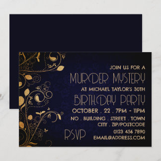 Gatsby Style, Murder Mystery Birthday Party Einladung