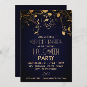 Gatsby Style, Murder Mystery Halloween-Party Einladung