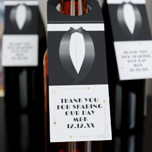 Gatsby Wedding Tuxedo von 1920 Vielen Dank, Flasch Flaschenanhänger