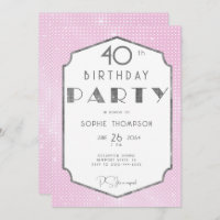 Gatsby White Gold Pink Deko 40. Geburtstag