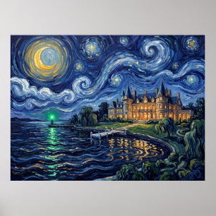 Gatsbys Villa Der große Gatsby Sternennacht Poster