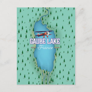 Gaube Lake France Vintage Reiseplakat Postkarte