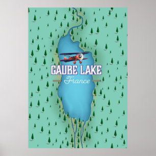 Gaube-See Frankreich Vintage-Reiseplakat Poster