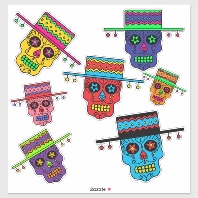 Gaucho Sugar Skull Aufkleber (Blatt)