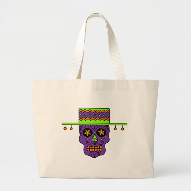 Gaucho Sugar Skull Jumbo Stoffbeutel (Vorne)