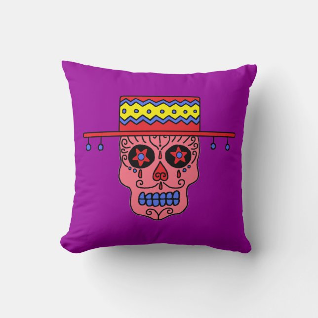 Gaucho Sugar Skull Kissen (Vorderseite)