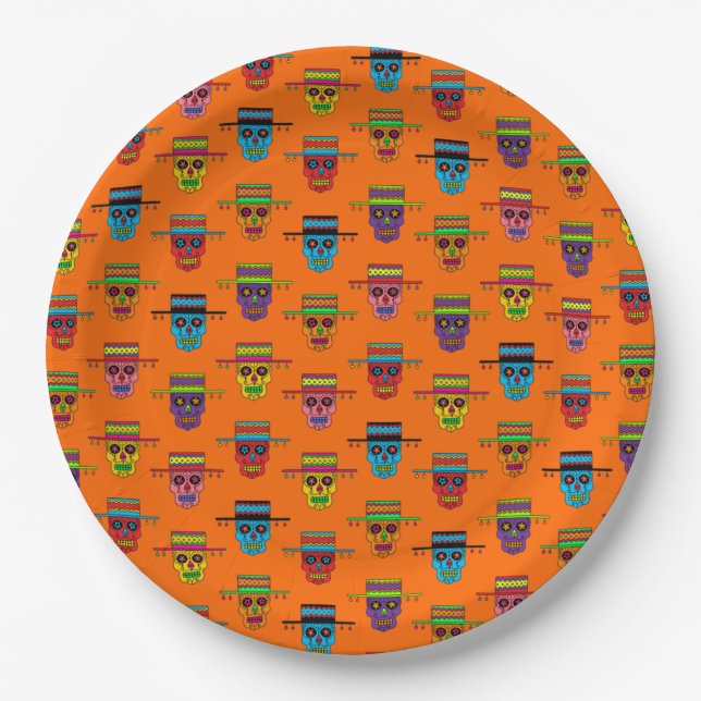 Gaucho Sugar Skull Pappteller (Vorderseite)