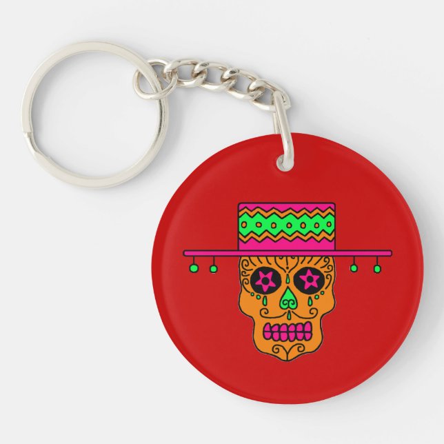 Gaucho Sugar Skull Schlüsselanhänger (Vorderseite)