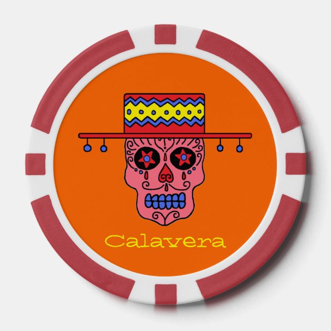 Gaucho Zucker Schädel Pokerchips (Vorderseite)