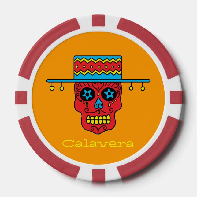 Gaucho Zucker-Schädel Pokerchips (Vorderseite)