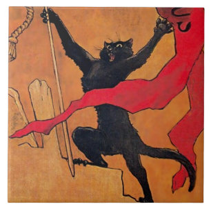 "Gaudeamus Cat" von Theophile Steinlen Fliese