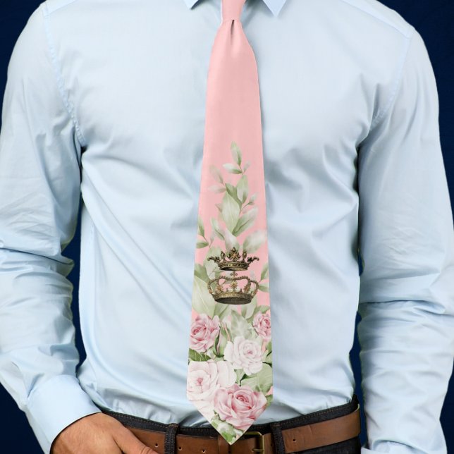 Gaudete Sunday Christmas Advent Rose Krawatte (Gaudete Sunday Christmas Advent necktie with crowns and roses.)