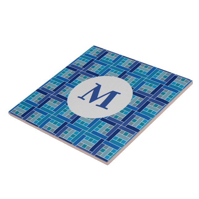 Gaudí-Kobalt-Blauquadrat-Mosaik Fliese (Seite)