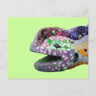 Gaudi Lizard Head Mosaics Postkarte