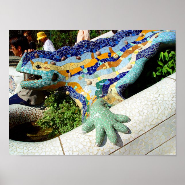 Gaudi Lizard Mosaics Poster (Vorne)
