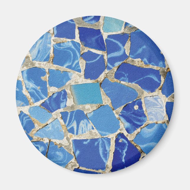 Gaudi Mosaik mit einer Öl-Touch Magnet (Vorne)