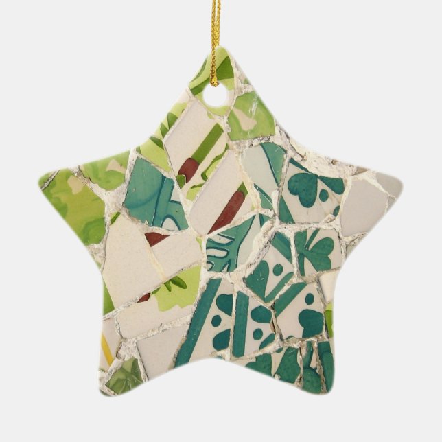 Gaudi Mosaik-Stern-Verzierung Keramik Ornament (Vorne)