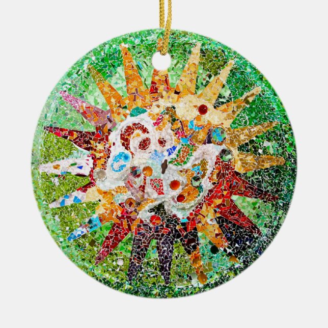 Gaudi Mosaik-Verzierung Keramikornament (Vorne)